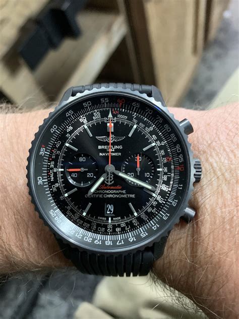 breitling full black|Breitling black navitimer.